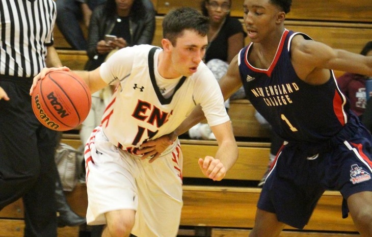 Men’s Basketball Overpowers New England College, 104-79