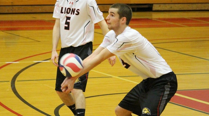 Men’s Volleyball Wraps Up Regular Season with 3-0 Win at Lesley