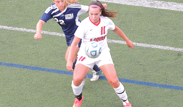 Women’s Soccer Wins Come-from-Behind Thriller over Suffolk, 2-1