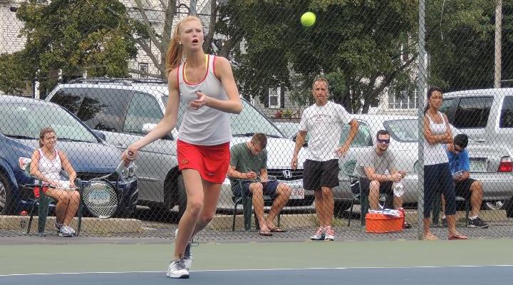 Women’s Tennis Falters at Regis, Dealt 8-1 Loss