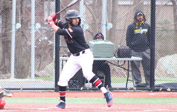 Baseball Splits League Doubleheader with New England College
