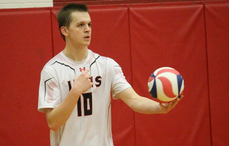 Men’s Volleyball Sweeps Lesley, 3-0, with 19 Service Aces