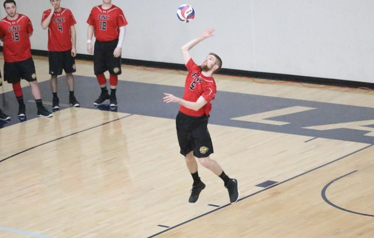 Men’s Volleyball Picks Up 3-0 Win at Lesley