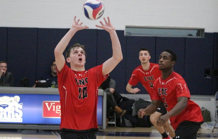 Men’s Volleyball Sweeps Lesley, Blanked by Elms Saturday