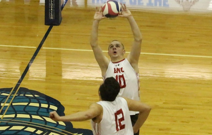 Men’s Volleyball Opens NECC Slate with 3-0 Win at Dean
