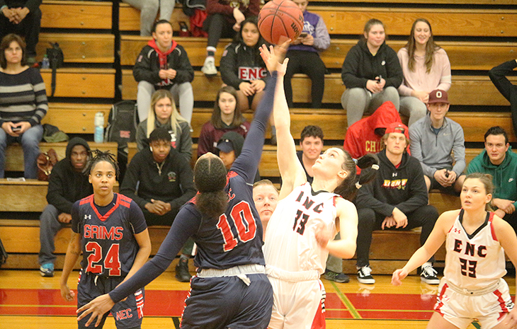 League-Leading Women’s Basketball Clinches Top Seed in NECC Tournament, Takes Down New England College 70-64