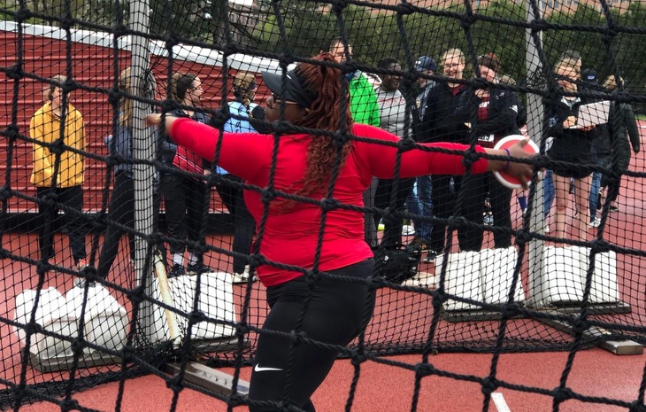 Women’s Track & Field Claims Fourth-Place at NECC Championships, Louis Places First in Discus Throw