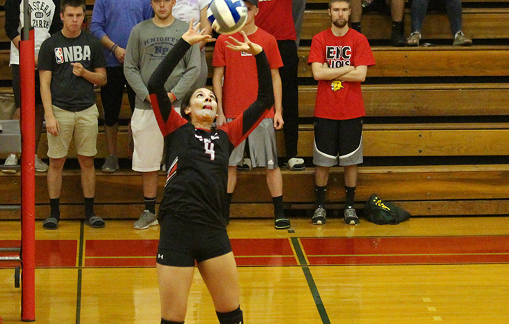 Women’s Volleyball Sweeps Suffolk for Fifth-Straight Win