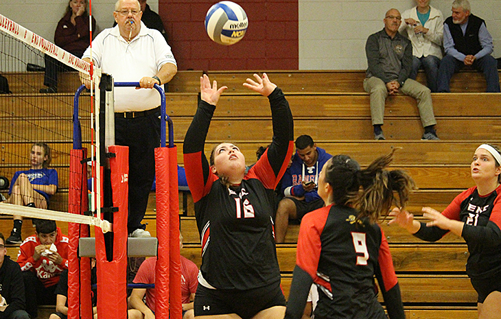 Women’s Volleyball Falls at Rivier, 3-1