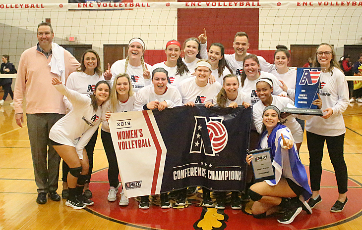 NECC CHAMPIONS! Women’s Volleyball Downs New England College 3-1 to Claim NECC Crown