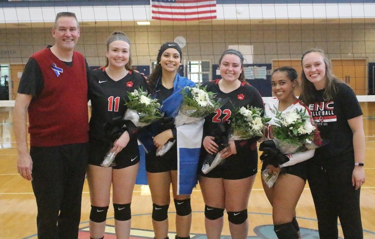 Women’s Volleyball Powers Past Mitchell on Senior Day
