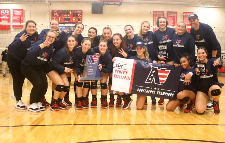 Women’s Volleyball Defeats New England College 3-1 to Claim Third-Straight NECC Crown