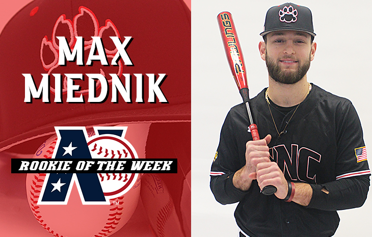 Max Miednik Collects NECC Baseball Rookie of the Week Honors